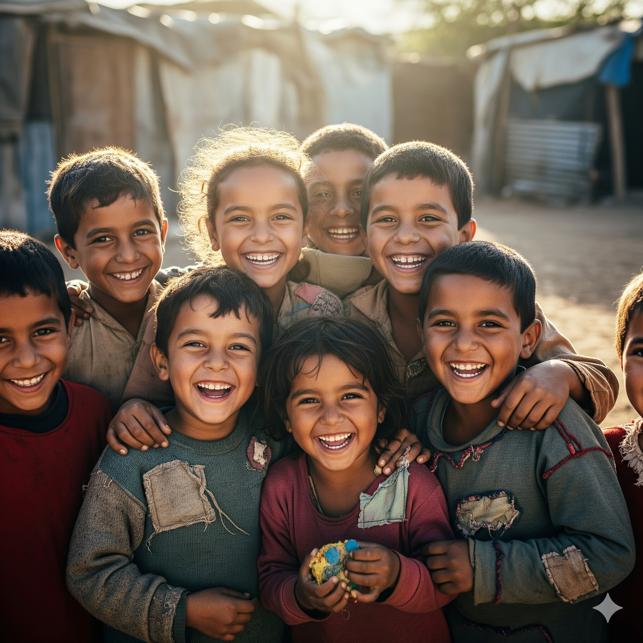 Children smiling despite hardship